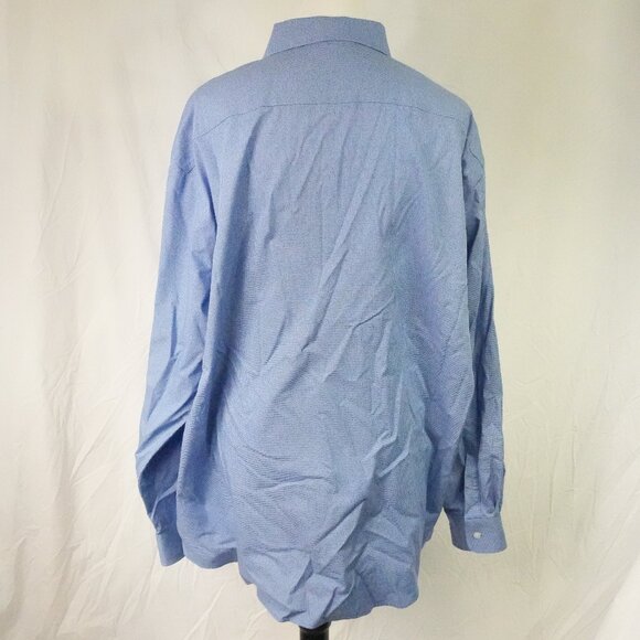 LNC 18-18 ½ 34/35 Classic Fit 2X Long Sleeve Premium Cotton Blue Checkered - Picture 3 of 6